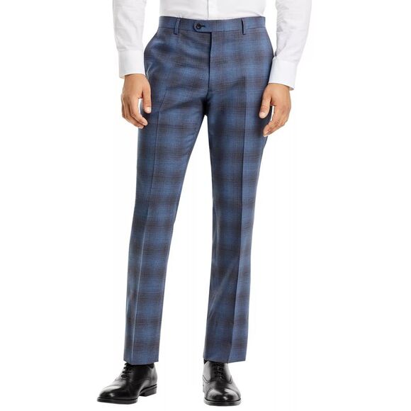 John Varvatos Star Usa Mens Slim Fit Wool Plaid Suit 40 Regular Blue - NWT $825 - Picture 5 of 7